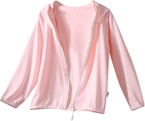 Kids UPF 50+ Sun Shirt Girls Zip Up Quick Dry Sun Protection Jackets Ice Silk Breathable Athletic Hoodie Coats in Saudi Arabia