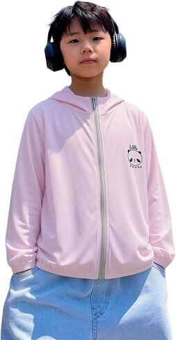 Girls Lightweight Sun Protection Jacket UPF 50+ Zip Up Hoodie Kids Active Sportswear Cooling Thin Tops in Saudi Arabia