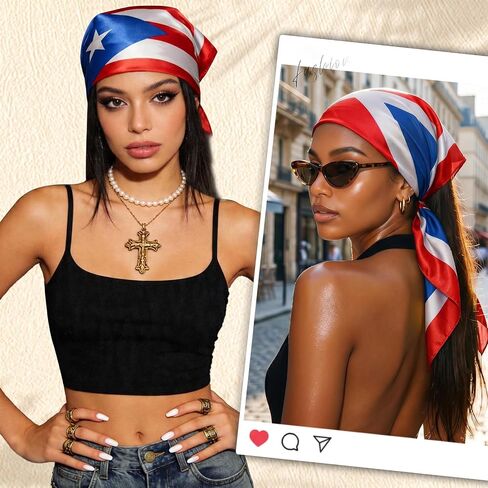 Head Scarf for Women - Fashion Silk-Like Neck Bandana Hair Wrap, Large Square Headscarf for Gift 27.5 x 27.5 inches in Kuwait