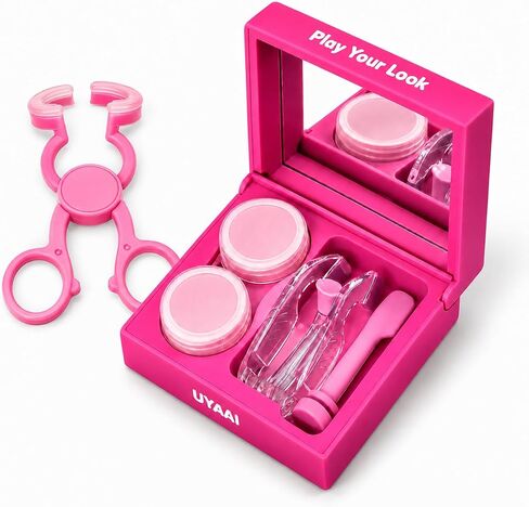 Contact Lens Case, Travel Size Cute Contact Lenses, Remover & Inserter Kit, Soft Contact Lens Applicator with Tweezers, Easy for Beginners and Long Nails in Kuwait