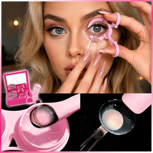 Contact Lens Case, Travel Size Cute Contact Lenses, Remover & Inserter Kit, Soft Contact Lens Applicator with Tweezers, Easy for Beginners and Long Nails in Kuwait