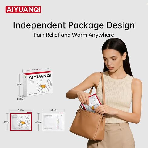 3PCS Menstrual Cramps Herbal Heating Patches for Pain Relief, Self-Heating Mugwort Patches, Full Abdomen Cover and Skin-friendly Comfortable, Rapid Heating and Keep Warm, Ideal Gift for Women in Saudi Arabia