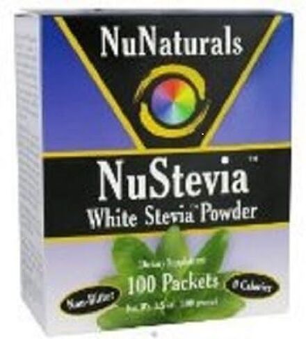 NuNaturals - NuStevia White Stevia Powder - 100 Packet(s) (Pack of 3) in Saudi Arabia