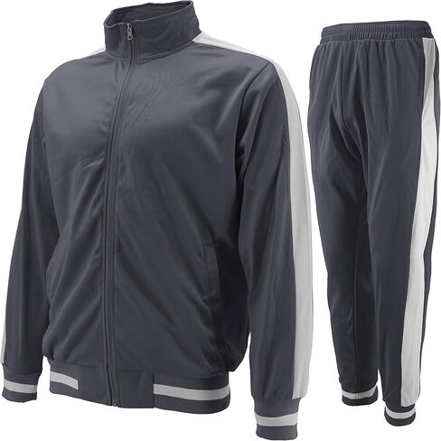 vkwear Men's Striped Athletic Running Jogging Gym Slim Fit Sweat Track Suit Set in Kuwait