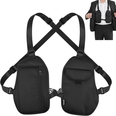 Double Shoulder Armpit Bag Anti-Theft Underarm Wallet Hidden Phone Holster Chest Pocket - Anti-Pickpocket EDC Crossbody Carry Pack for Travel Outdoor Cycling Commute Work, Adjustable Strap for Men in Kuwait