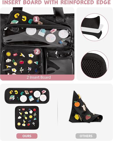 Large Ita Bag with 3 Pockets & 2 Inserts, Kawaii Pin Display Ita Tote Bag for Anime Kpop Fans, Versatile Messenger Bag in Kuwait