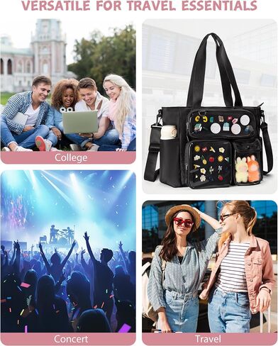 Large Ita Bag with 3 Pockets & 2 Inserts, Kawaii Pin Display Ita Tote Bag for Anime Kpop Fans, Versatile Messenger Bag in Kuwait