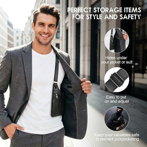 Double Shoulder Armpit Bag for Men,Adjustable Underarm Shoulder Holster Bag,Anti-Theft Wallet Pocket Phone Leisure Shoulder Pouch,Multi-Purpose Armpit Bag for Outdoor,Daily Commute 2026 in Saudi Arabia