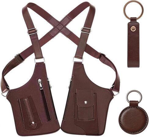 Double Shoulder Armpit Bag, Premium Leather Adjustable Underarm Shoulder Bag with Adjustable Strap Anti Theft Pickpocke in Kuwait