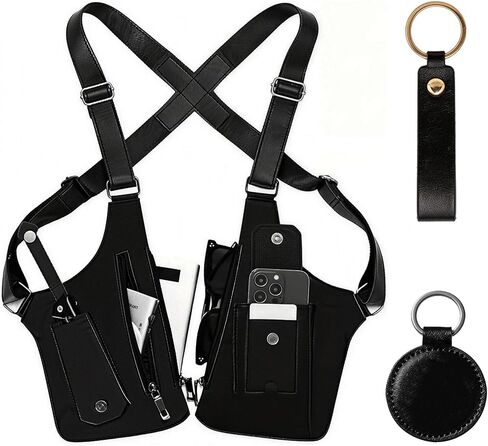 Double Shoulder Armpit Bag, Premium Leather Adjustable Underarm Shoulder Bag with Adjustable Strap Anti Theft Pickpocke in Kuwait