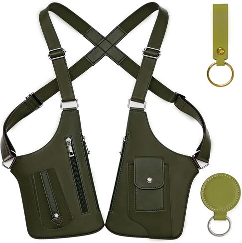 Double Shoulder Armpit Bag, Premium Leather Adjustable Underarm Shoulder Bag with Adjustable Strap Anti Theft Pickpocke in Kuwait