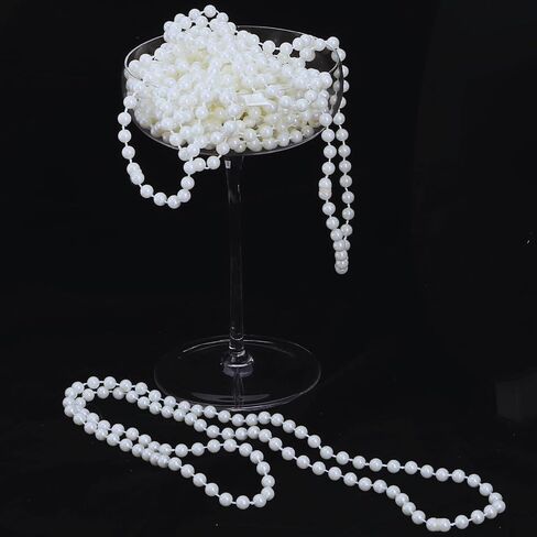 Okllen 60 PCS Faux Pearl Bead Necklaces, 31" String of Pearls, 6mm Pearl Necklace Bulk for Wedding Bridal Shower, Mardi Gras Parade Throws, Birthday Party Favors & 1920s Flapper Costume Accessories, Off-white in Kuwait