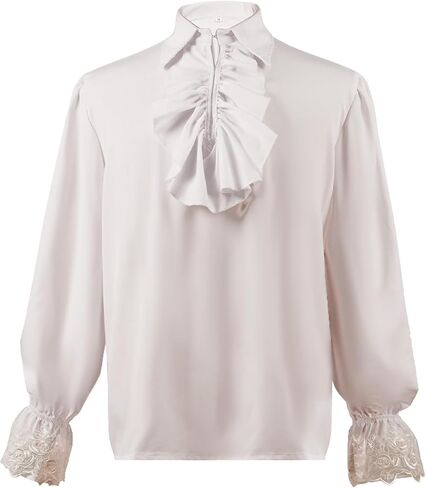 Mens Medieval Renaissance Pirate Shirt Ruffle Steampunk Victorian Vampire Ren Faire Viking Shirts in Kuwait