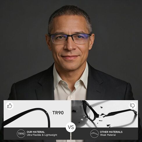 3 Pack Reading Glasses for Men, Spring Hinge Rectangular Readers for Men with Blue Light Blocking in Kuwait