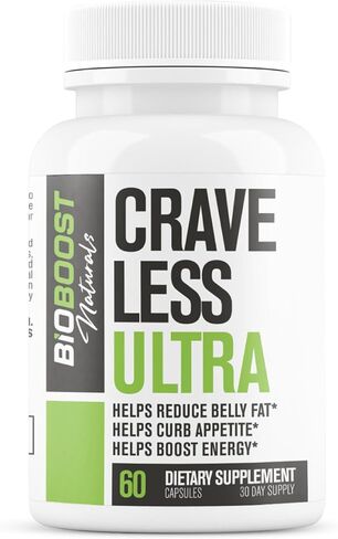 Crave Less Ultra - Supports GLP-1 Pathway Function - Weight Loss Pills/Appetite Suppressnt + Fat Burner for Women & Men | Increase Energy - 3rd Party Tested Formula - 60 Capsules for Adults in Saudi Arabia