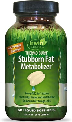 Irwin Naturals Thermo-Burn Stubborn Fat Metabolizer – Thermogenic Support Formula with Sinetrol, Green Tea, Chromium & Cayenne – Supports Healthy Body Composition Goals – 60 Liquid Softgels in Kuwait