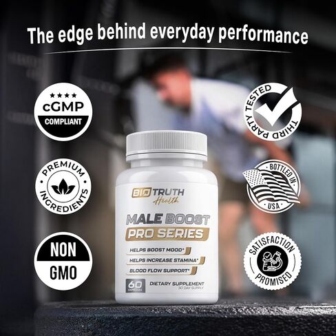 Male Boost PRO Series - The Ultimate Male Supplement - Pills for Men Fast Acting Blood Flow for Manhood, Muscle, Strength, Stamina - Overall Test Level Support - HornyGoatWeed + 8 More - 60 Capsules in Saudi Arabia