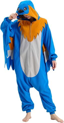 Eastern Bluebird Onesie Pajamas for Adults, Bluebird Halloween Costume Cosplay One-Piece for Women and Men in Saudi Arabia
