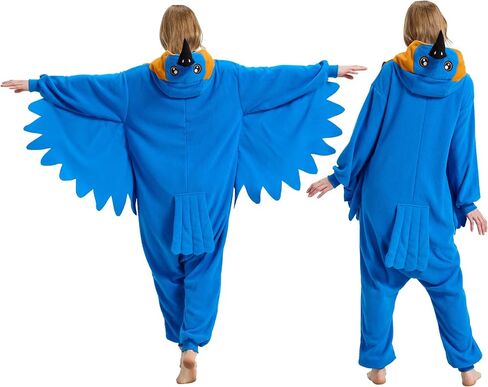 Eastern Bluebird Onesie Pajamas for Adults, Bluebird Halloween Costume Cosplay One-Piece for Women and Men in Saudi Arabia