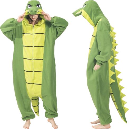 Alligator Crocodile Adult Onesie - Halloween Costume - Cozy Animal Pajamas One-Piece Cosplay Suit for Women and Men in Saudi Arabia