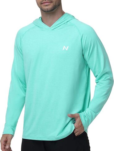isnowood Men's Sun Protection Fishing Shirts, UPF 50+ Long Sleeve UV Hoodie, Hiking Swimming Hooded Rash Guard Lightweight in Kuwait