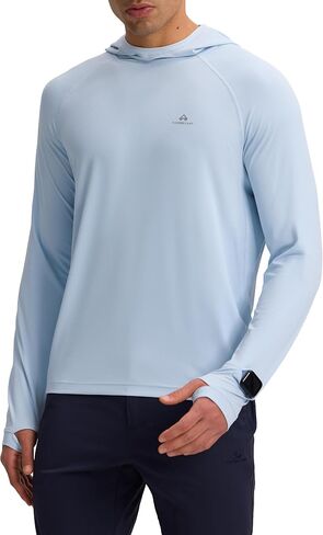 Pioneer Camp Men's UPF 50+ Sun Hoodie Shirt Long Sleeve Quick Dry Rash Guard Thumb Holes Watch Window Fishing Hiking Golf in Kuwait
