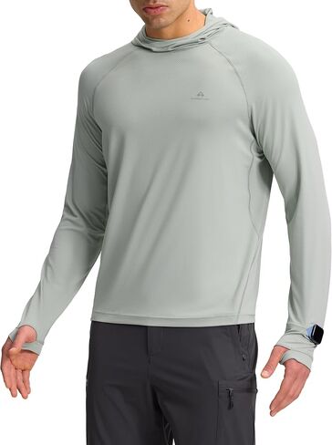 Pioneer Camp Men's UPF 50+ Sun Hoodie Shirt Long Sleeve Quick Dry Rash Guard Thumb Holes Watch Window Fishing Hiking Golf in Kuwait