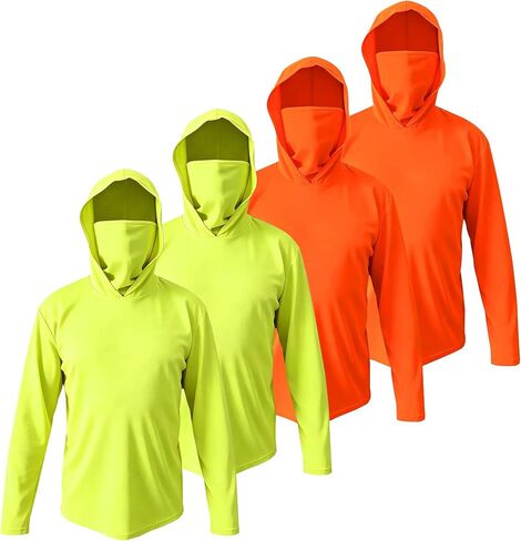 Men's UPF 50+ Sun Protection Breathable Long Sleeve Workout T Shirts Lightweight Hoodie Shirts with Mask in Saudi Arabia