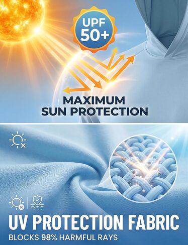 3 Pack UPF 50+ Sun Protection Mens Hoodie Long Sleeve SPF Fishing Shirt Swim Rash Guard Athletic Workout Tops in Saudi Arabia