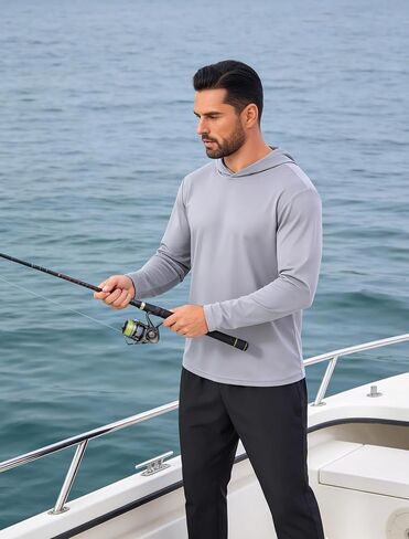 6 Pack Men's Sun Protection Long Sleeve UV Protection SPF Lightweight Quick Dry Athletic Fishing Outdoor Hiking Rash Guard in Saudi Arabia