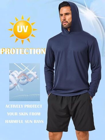 6 Pack Men's Sun Protection Long Sleeve UV Protection SPF Lightweight Quick Dry Athletic Fishing Outdoor Hiking Rash Guard in Saudi Arabia