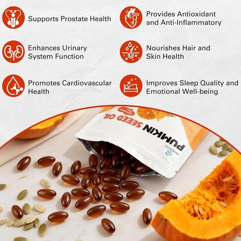 Pumpkin Seed Oil 1500mg High Potency – Extra Strength Supplement for Prostate Health & Frequent Urination, Natural DHT Blocker for Hair Growth, Supports Healthy Skin & Men’s Wellness – 300 Softgels in Saudi Arabia