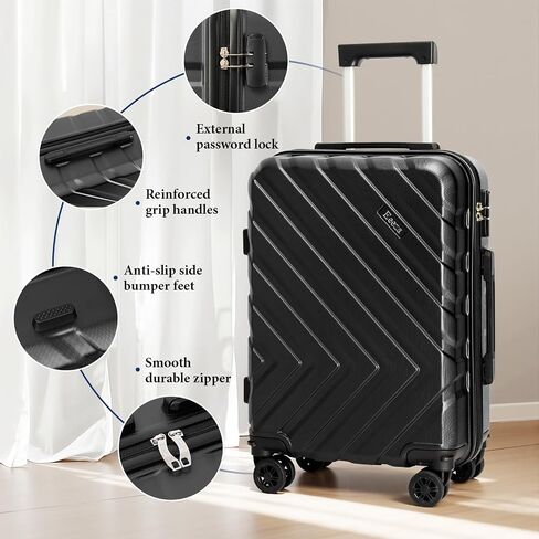 Carry on Luggage Sets,Suitcases with Detachable Wheels,Hardshell 22x14x9 Airline Approved,Durable Travel Luggage Sets with Combination Lock,Carry on Suitcase(20"/DB/TB) in Saudi Arabia