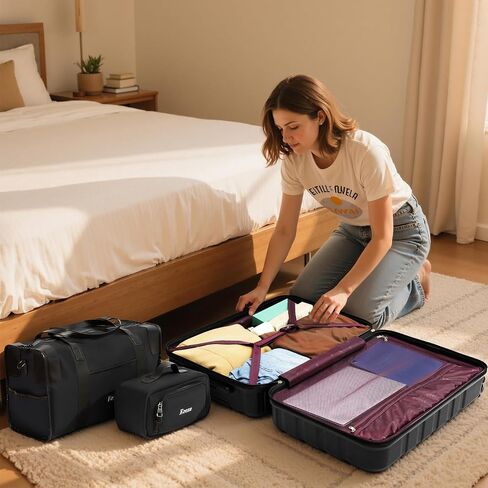 Carry on Luggage Sets,Suitcases with Detachable Wheels,Hardshell 22x14x9 Airline Approved,Durable Travel Luggage Sets with Combination Lock,Carry on Suitcase(20"/DB/TB) in Saudi Arabia