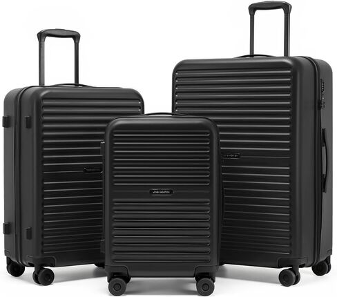 LONG VACATION Luggage Sets, PC Lightweight Suitcase with Spinner wheels, 3 Piece Luggage Set with TSA Lock, Hard shell Suitcase Set, Checked Travel Suitcase (Pink, 3 Piece Set) in Saudi Arabia