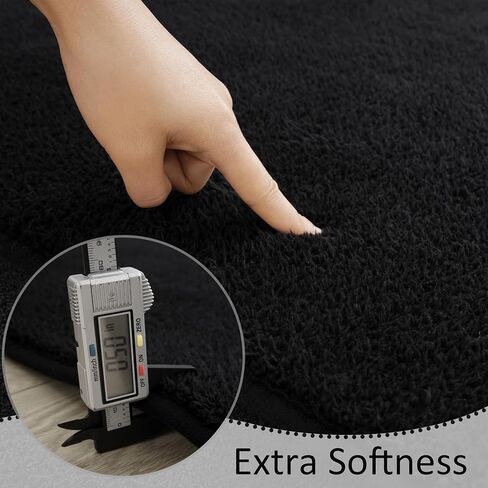 Soft Runner Rugs for Bedroom 2x6, Non Slip Runners for Hallway Kitchen Laundry Dorm Washable, Minimalist Low Pile Long Rugs for Boys Men Girls Kids, Black in Saudi Arabia