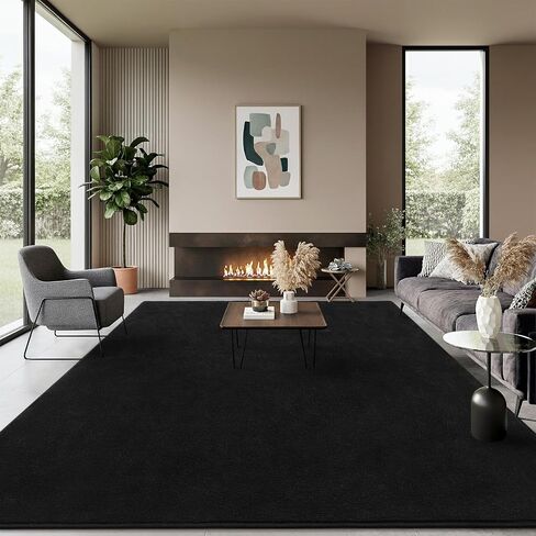 Soft Runner Rugs for Bedroom 2x6, Non Slip Runners for Hallway Kitchen Laundry Dorm Washable, Minimalist Low Pile Long Rugs for Boys Men Girls Kids, Black in Saudi Arabia