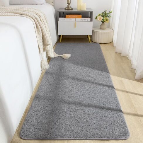 Soft Runner Rugs for Bedroom 2x6, Non Slip Runners for Hallway Kitchen Laundry Dorm Washable, Minimalist Low Pile Long Rugs for Boys Men Girls Kids, Black in Saudi Arabia