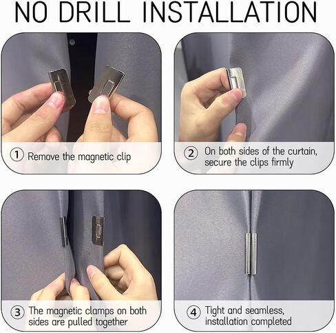 2026 New Magnetic Curtain Clips - Hold Curtains Closed, Detachable Buckle, No Drill, Privacy Protection for Indoor and Outdoor Patio Curtains (Metal, 10) in Saudi Arabia