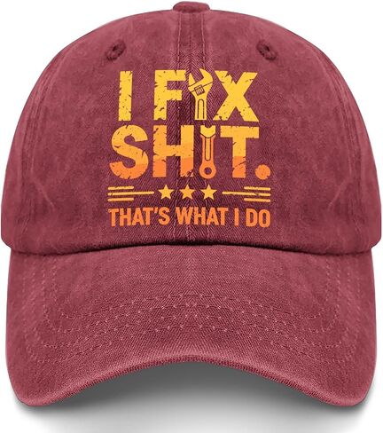 I Fix Shit Hat I Fix Shit That's What I Do Hats for Men Funny Washed Distressed in Kuwait