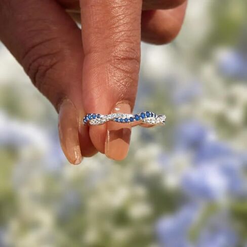 Custom Wavy Birthstone Promise Ring for Women, Personalized Birthstone Rings, Dainty Stackable Wave Ring, Romantic Promise Rings Gift for Girlfriend Wife in Saudi Arabia