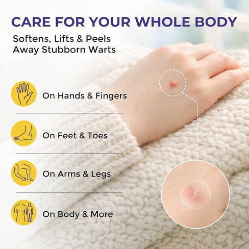 QIYANA Wart Remover Patches, 40% Salicylic Acid Hydrocolloid Patches, Enhanced Adhesive Waterproof Invisible Stickers for Common Plantar Warts, Skin Bumps on Fingers Feet Toes,144 Patches in Kuwait
