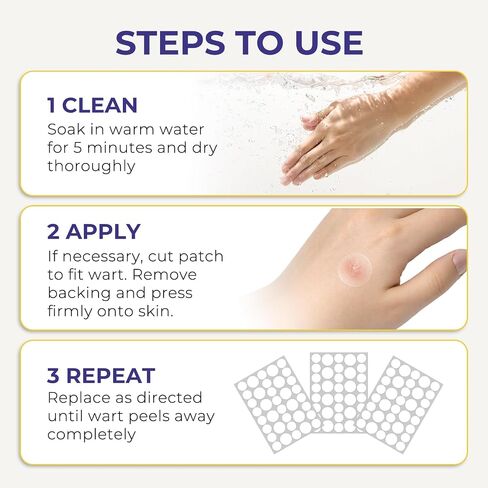 QIYANA Wart Remover Patches, 40% Salicylic Acid Hydrocolloid Patches, Enhanced Adhesive Waterproof Invisible Stickers for Common Plantar Warts, Skin Bumps on Fingers Feet Toes,144 Patches in Kuwait