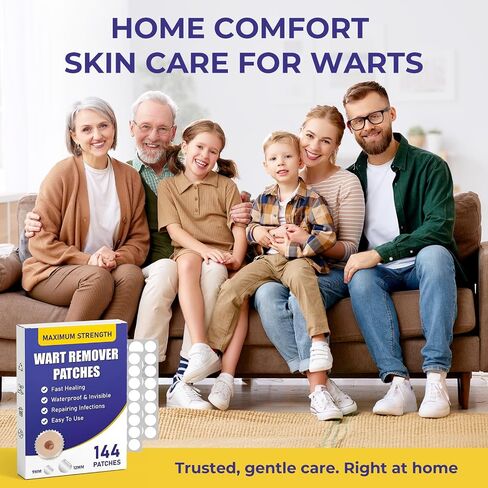 QIYANA Wart Remover Patches, 40% Salicylic Acid Hydrocolloid Patches, Enhanced Adhesive Waterproof Invisible Stickers for Common Plantar Warts, Skin Bumps on Fingers Feet Toes,144 Patches in Kuwait