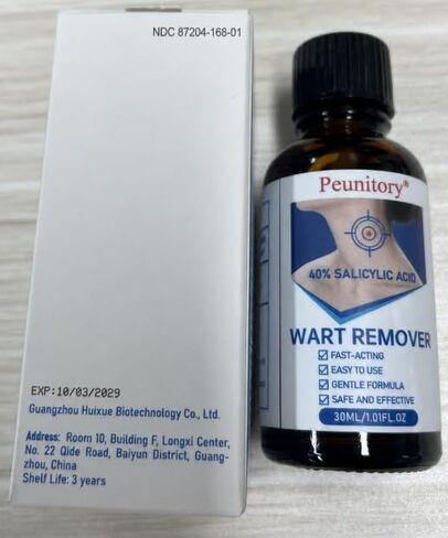 Peunitory 40% Salicylic Acid Wart Remover Liquid, Fast-Acting Maximum Strength Plantar Wart Remover with Natural Herbal Extract for Common Warts & Corns on Hands, Feet, Neck & Body, 1.01 fl oz in Saudi Arabia
