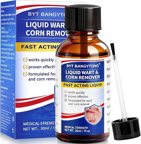Wart Remover Liquid - Gentle Formula for Plantar Warts, Common & Corn on Feet, Hands and Other External Areas - 17% Salicylic Acid - NET WT: 30ml/ 1fl oz in Kuwait