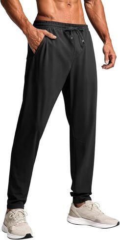 BRXL Track Pants for Men with Zipper Pockets Lightweight Stretch 4 Pockets Mens Athletic Pants for Running Workout Gym in Kuwait