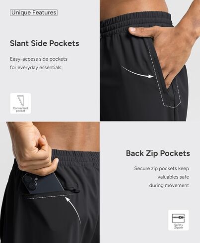 BRXL Track Pants for Men with Zipper Pockets Lightweight Stretch 4 Pockets Mens Athletic Pants for Running Workout Gym in Kuwait
