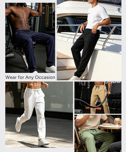 BRXL Track Pants for Men with Zipper Pockets Lightweight Stretch 4 Pockets Mens Athletic Pants for Running Workout Gym in Kuwait