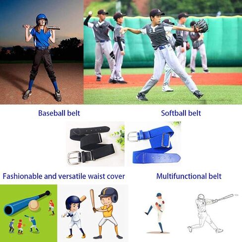 Dan&Dre Baseball Belt Softball Belt Adjustable Elastic Sports with Leather Tab & Alloy Loops for Youth Adult Baseball Golf Running (black) in Kuwait